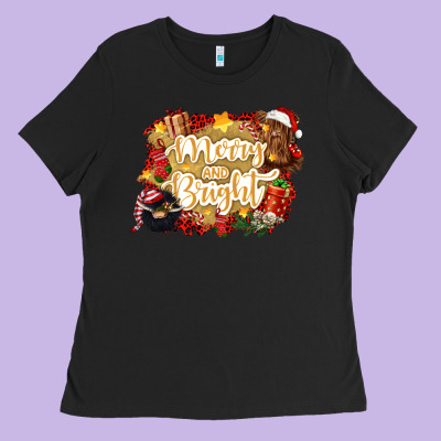 Merry And Bright Ladies Tee Designed By Cowgirlartshop