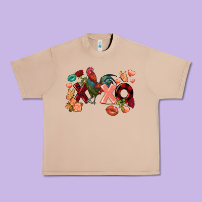 Rooster Valentine's Day Xoxo Urban Heavy Tee Designed By Fadigitalartstudio