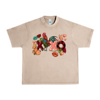 French Oak Rooster Valentine's Day xoxo Urban Heavy Tee - FaDigitalArtStudio