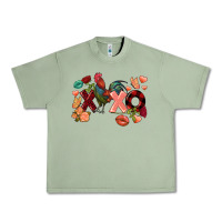 Oil Green Rooster Valentine's Day xoxo Urban Heavy Tee - FaDigitalArtStudio
