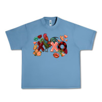 Pebble Blue Rooster Valentine's Day xoxo Urban Heavy Tee - FaDigitalArtStudio