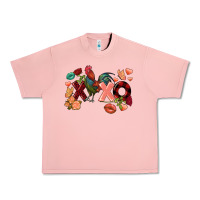 Salmon Rooster Valentine's Day xoxo Urban Heavy Tee - FaDigitalArtStudio