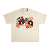 Sandshell Rooster Valentine's Day xoxo Urban Heavy Tee - FaDigitalArtStudio