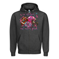 Charcoal Heather in october we wear pink football Zipper Hoodie - AdoDesignShop