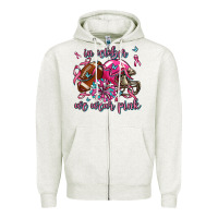 Oatmeal Heather in october we wear pink football Zipper Hoodie - AdoDesignShop