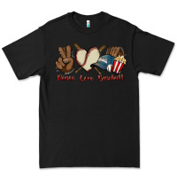 Black Peace love Baseball Premium Tee - HowdyJamesFarm