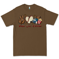 Cacao Peace love Baseball Premium Tee - HowdyJamesFarm