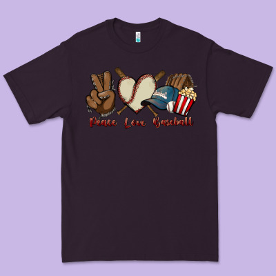 Peace Love Baseball Premium Tee Designed By Howdyjamesfarm