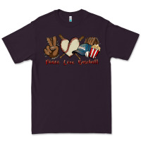 Plum Peace love Baseball Premium Tee - HowdyJamesFarm