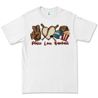 White Peace love Baseball Premium Tee - HowdyJamesFarm