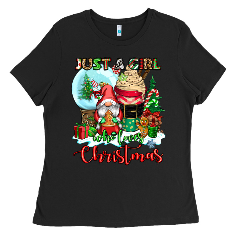 Just A Girl Who Loves Christmas Ladies Tee by CowGirlArtShop | Teevron