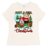 Bone just a girl who loves christmas Ladies Tee - CowGirlArtShop