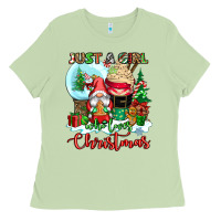 Matcha just a girl who loves christmas Ladies Tee - CowGirlArtShop