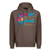 Coffee im just here trusting jesus Premium Hoodie - CowhideDigitalArt