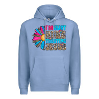 Colony Blue im just here trusting jesus Premium Hoodie - CowhideDigitalArt