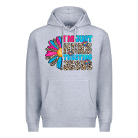 Heather Grey im just here trusting jesus Premium Hoodie - CowhideDigitalArt