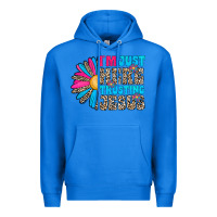 True Royal im just here trusting jesus Premium Hoodie - CowhideDigitalArt