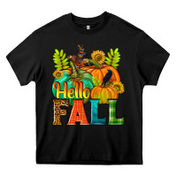 Black Hello Fall Heavy Core Tee - NancyCooperArtShop