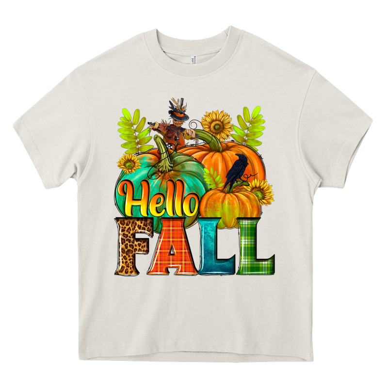 Hello Fall Heavy Core Tee by NancyCooperArtShop | Teevron