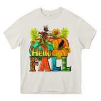 Cream Hello Fall Heavy Core Tee - NancyCooperArtShop