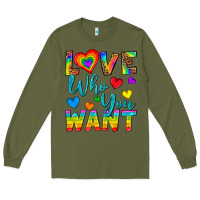 Army Green Western Love Who You Want Long Sleeve Tee - BundleAndBundleShop