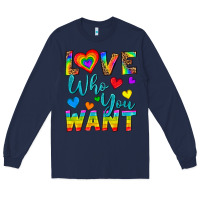 Navy Western Love Who You Want Long Sleeve Tee - BundleAndBundleShop