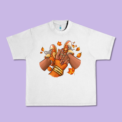 Black Girl Fall Sneakers Urban Heavy Tee Designed By Ranaportraitstore
