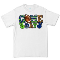 White Game day green and blue team color Premium Tee - HowdyJamesFarm