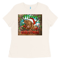 Bone merry christmas heifer cow Ladies Tee - CowGirlArtShop