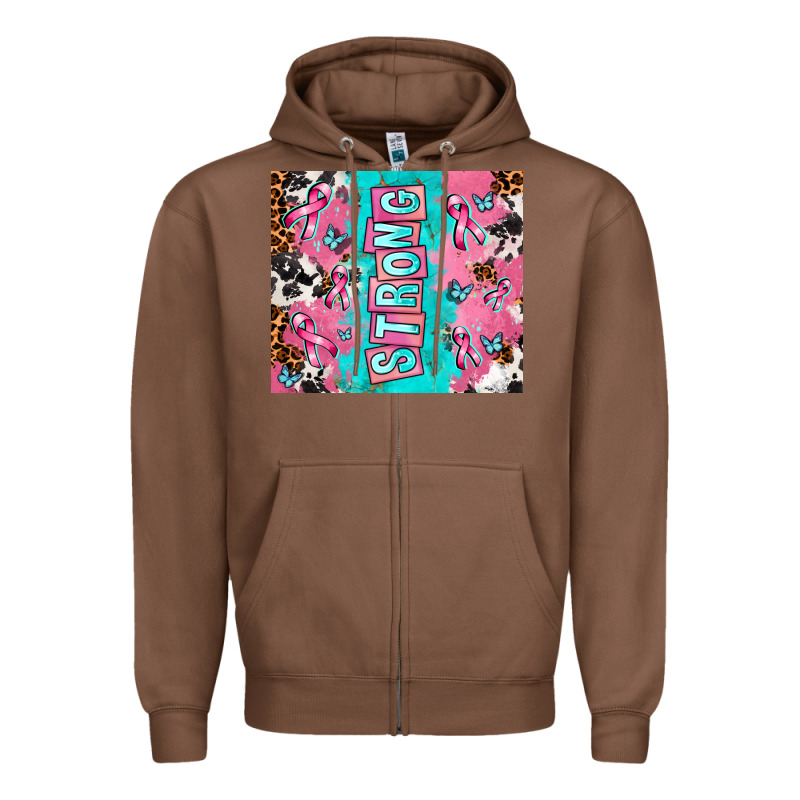 Breast Cancer Awareness Strong Zipper Hoodie by AdoDesignShop | Teevron