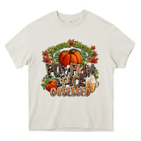 Cream Stressed blessed pumpkin spice obsessed Fall Heavy Core Tee - NancyCooperArtShop