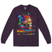 Plum Neurodiversity Is Beautiful Long Sleeve Tee - FaDigitalArtStudio