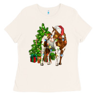 Bone american paint horse christmas tree Ladies Tee - CowGirlArtShop