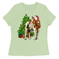 Matcha american paint horse christmas tree Ladies Tee - CowGirlArtShop