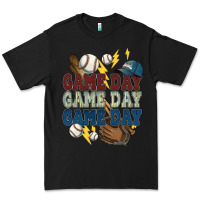 Black Game Day lightning bolt Baseball Premium Tee - HowdyJamesFarm