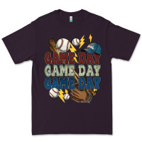Plum Game Day lightning bolt Baseball Premium Tee - HowdyJamesFarm