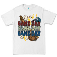 White Game Day lightning bolt Baseball Premium Tee - HowdyJamesFarm