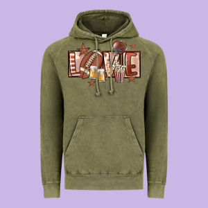 Football Love Vintage Hoodie Designed By Fadigitalartstudio
