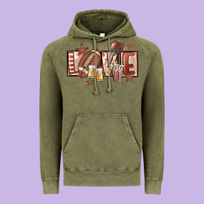 Football Love Vintage Hoodie Designed By Fadigitalartstudio