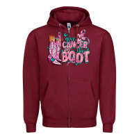 Burgundy give the cancer boot Zipper Hoodie - AdoDesignShop