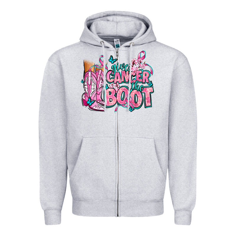 Give The Cancer Boot Zipper Hoodie by AdoDesignShop | Teevron