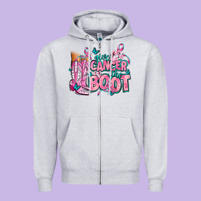 Give The Cancer Boot Zipper Hoodie Designed By Adodesignshop