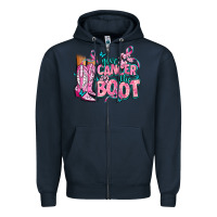Navy give the cancer boot Zipper Hoodie - AdoDesignShop
