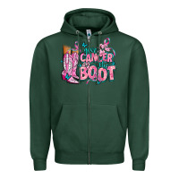 Sports Green give the cancer boot Zipper Hoodie - AdoDesignShop