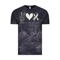 Cloud Black Peace Love Cure Lung Cancer Vintage Tee - Jasminsmagicworld
