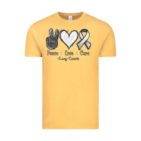 Vintage Mustard Peace Love Cure Lung Cancer Vintage Tee - Jasminsmagicworld