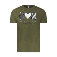 Vintage Olive Peace Love Cure Lung Cancer Vintage Tee - Jasminsmagicworld