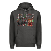 Charcoal Heather little miss christmas Premium Hoodie - CowhideDigitalArt