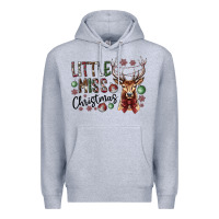Heather Grey little miss christmas Premium Hoodie - CowhideDigitalArt
