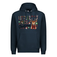 Navy little miss christmas Premium Hoodie - CowhideDigitalArt